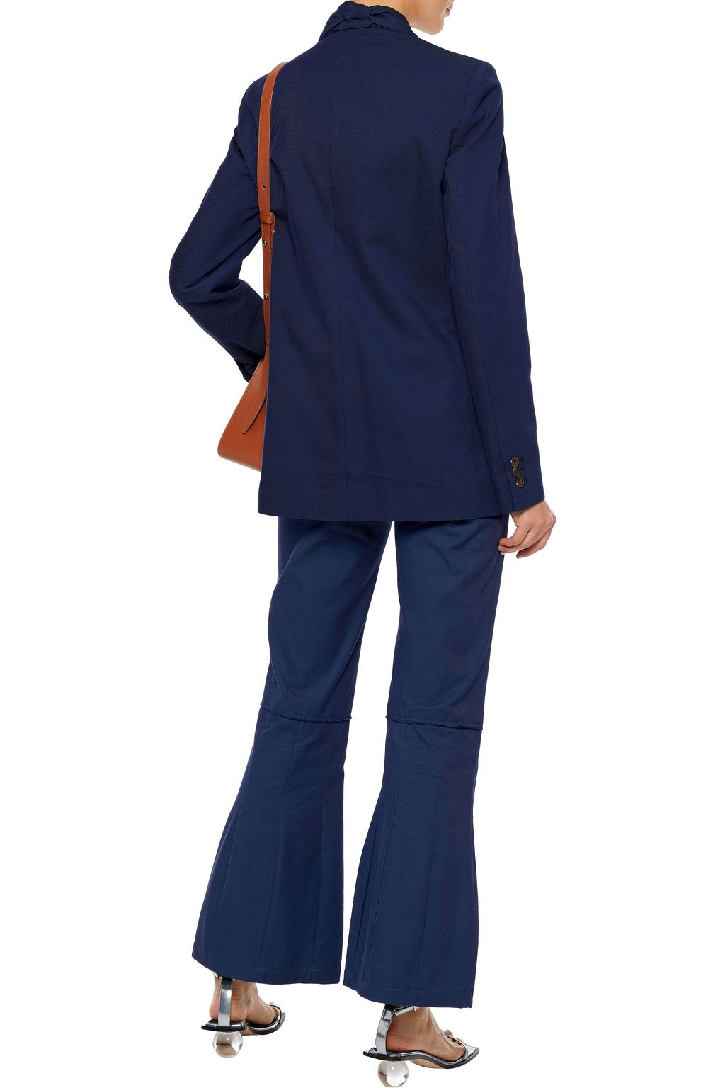 BY ANY OTHER NAME Bow-embellished cotton-blend twill blazer