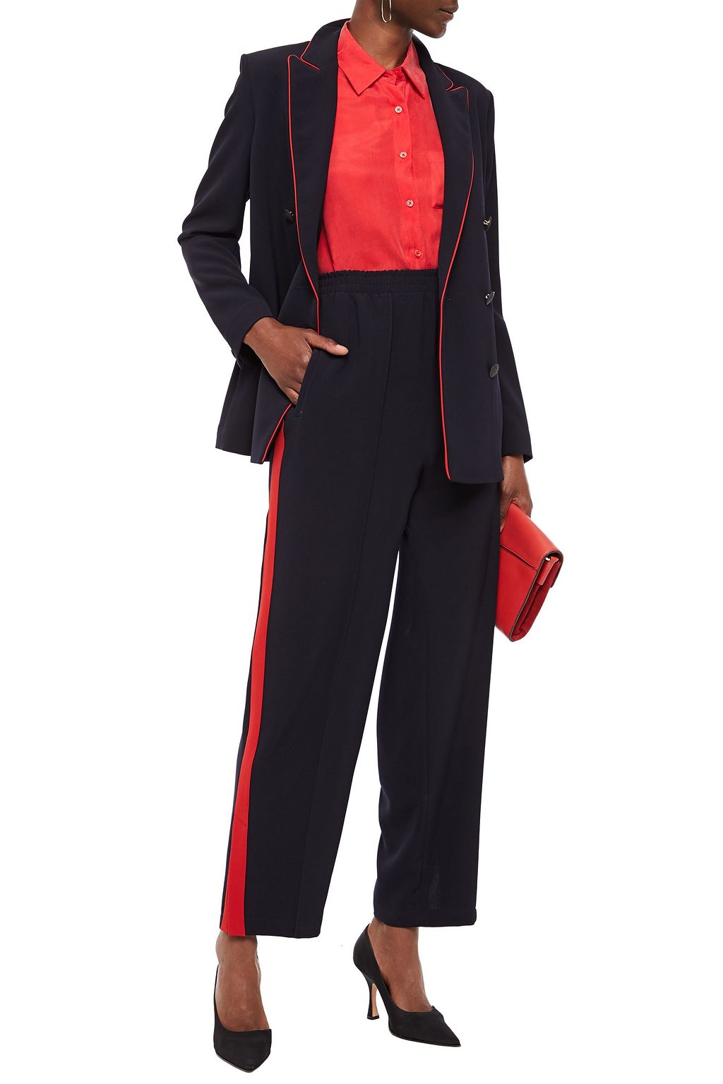RAG & BONE Ryan striped stretch-crepe track pants