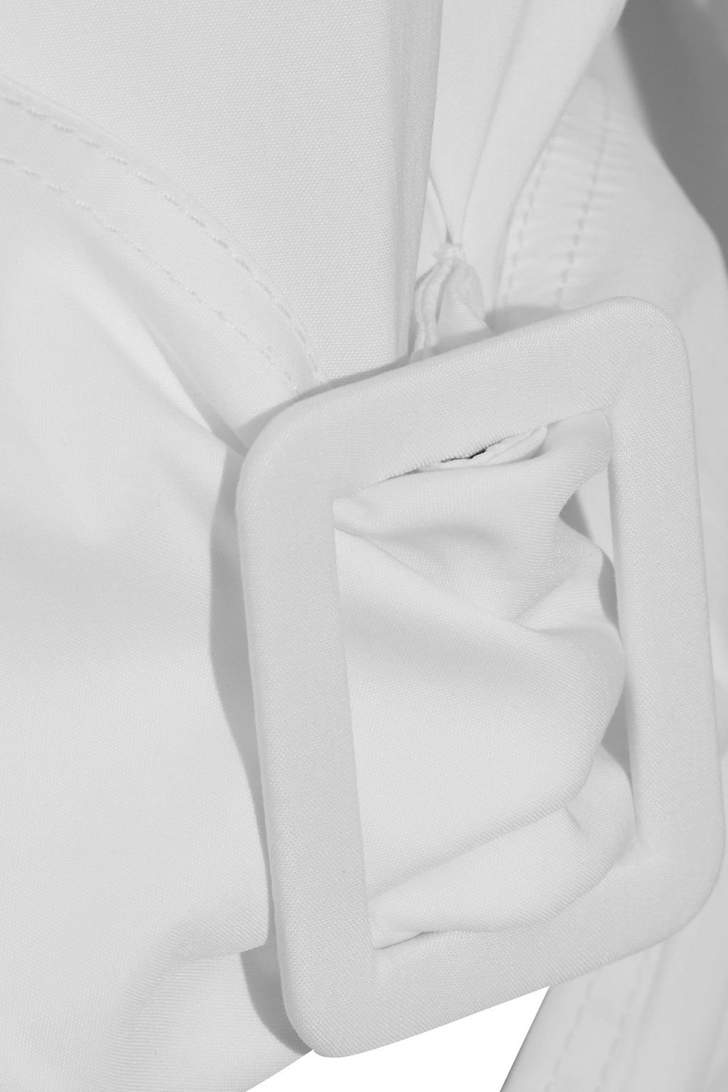 BY ANY OTHER NAME Cropped cutout cotton-blend poplin wrap top