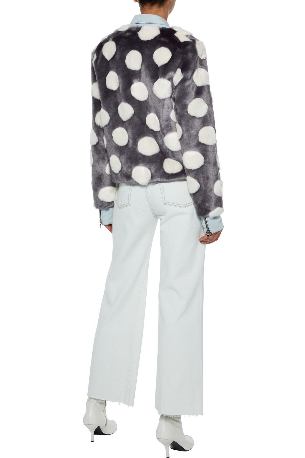 UNREAL FUR Bubbles polka-dot faux fur jacket