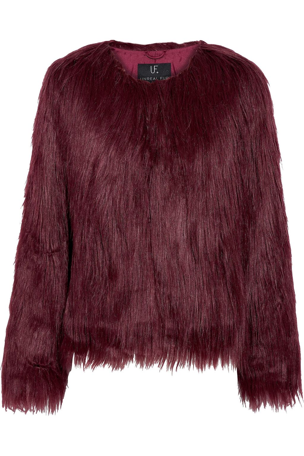 burgundy faux fur jacket