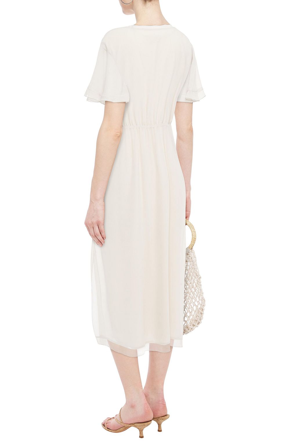 CHARLI Svea knotted georgette midi dress