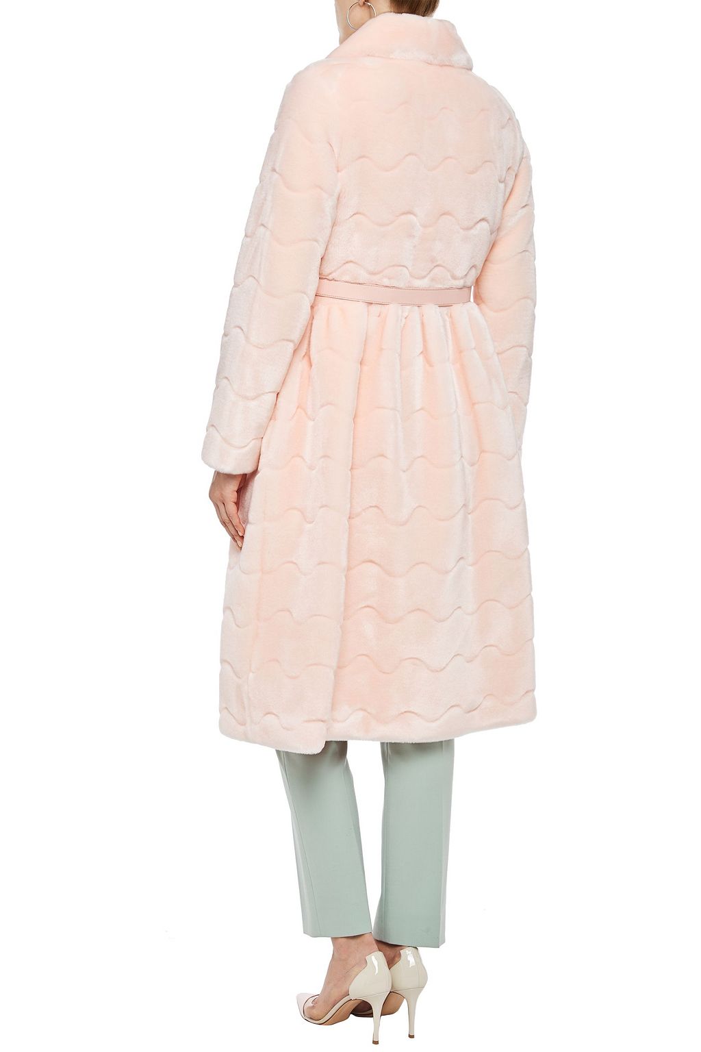 SHRIMPS Barbara gathered quilted faux fur coat