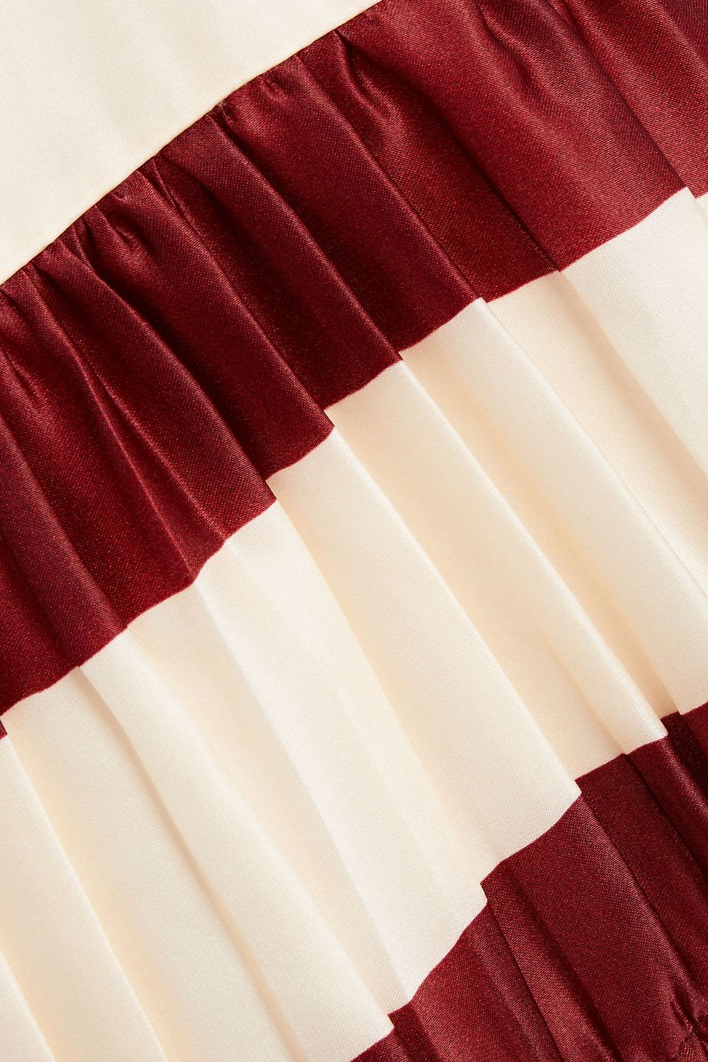 JOHANNA ORTIZ Conocimiento Metaforico tiered ruffled striped silk-satin maxi dress