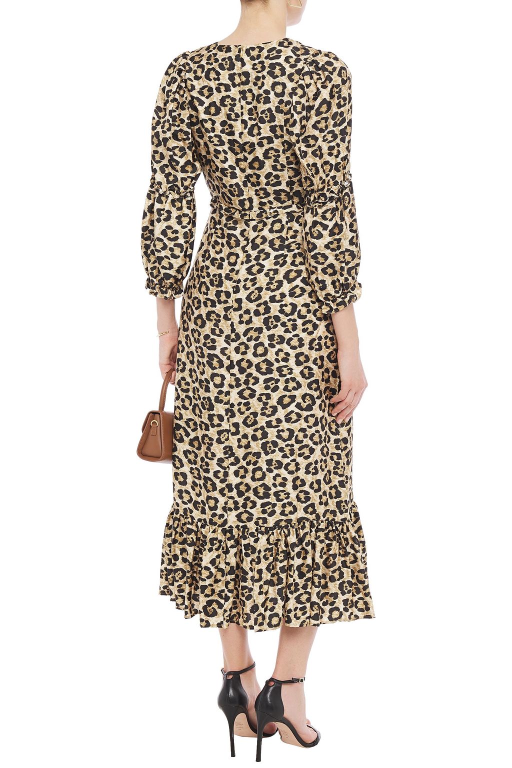 SHRIMPS Rosemary ruffle-trimmed floral-print silk-twill midi dress