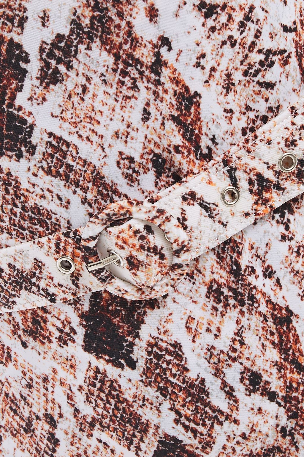 NICHOLAS Belted snake-print swimsuit