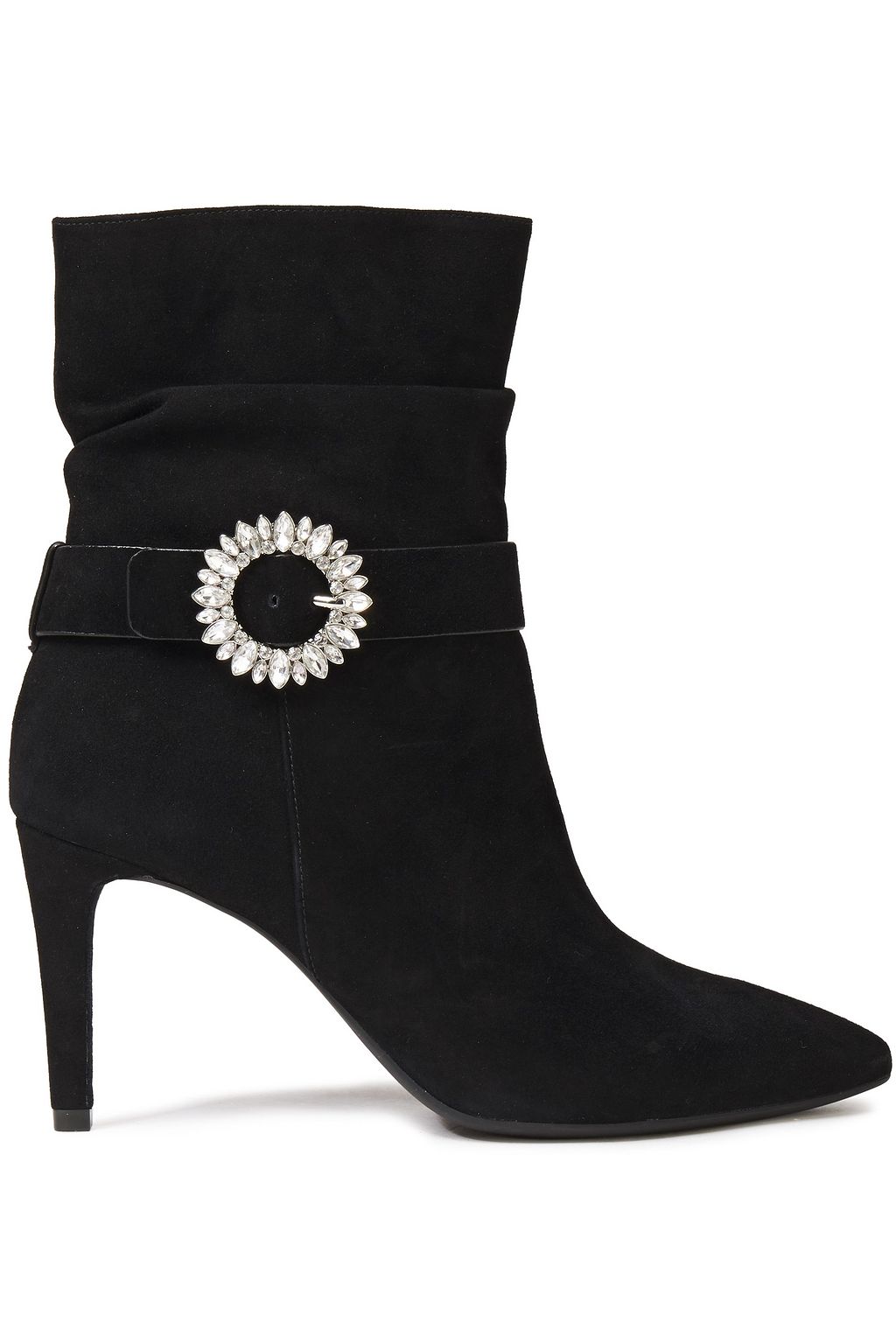 Black Embellished suede ankle boots 