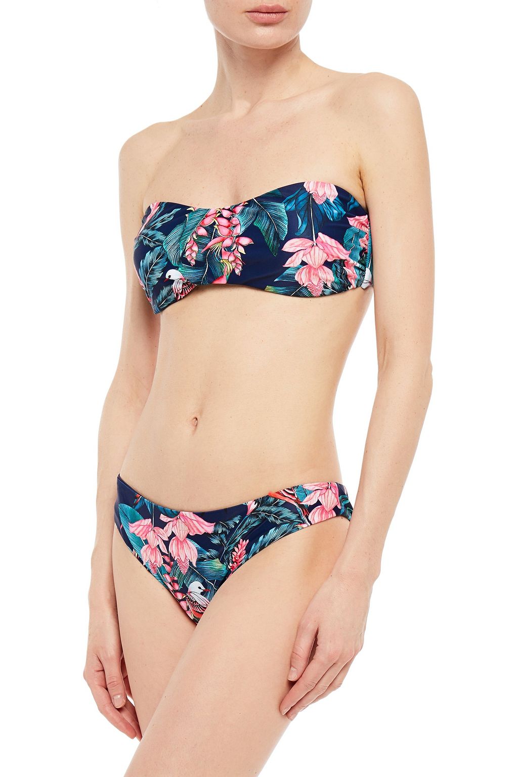 DUSKII Floral-print bandeau bikini top