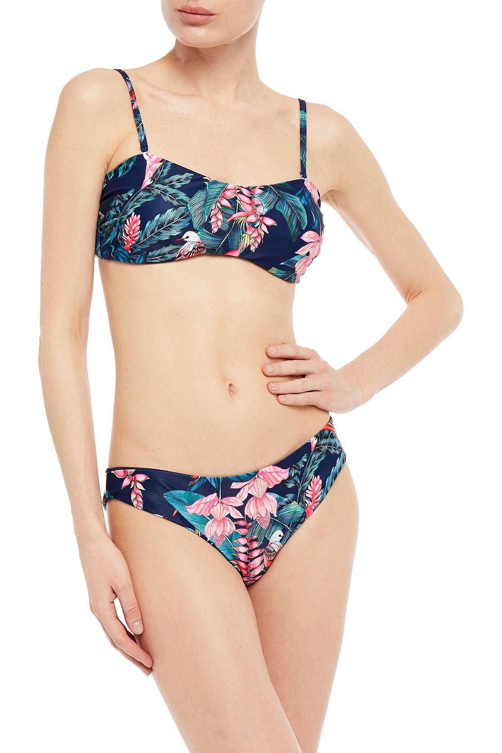 DUSKII Floral-print bandeau bikini top