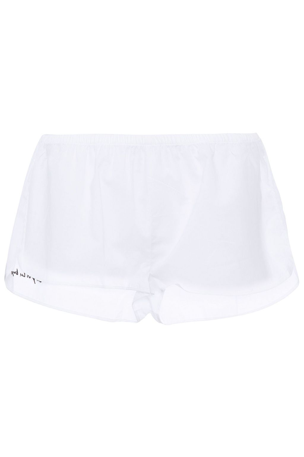 white cotton lounge shorts