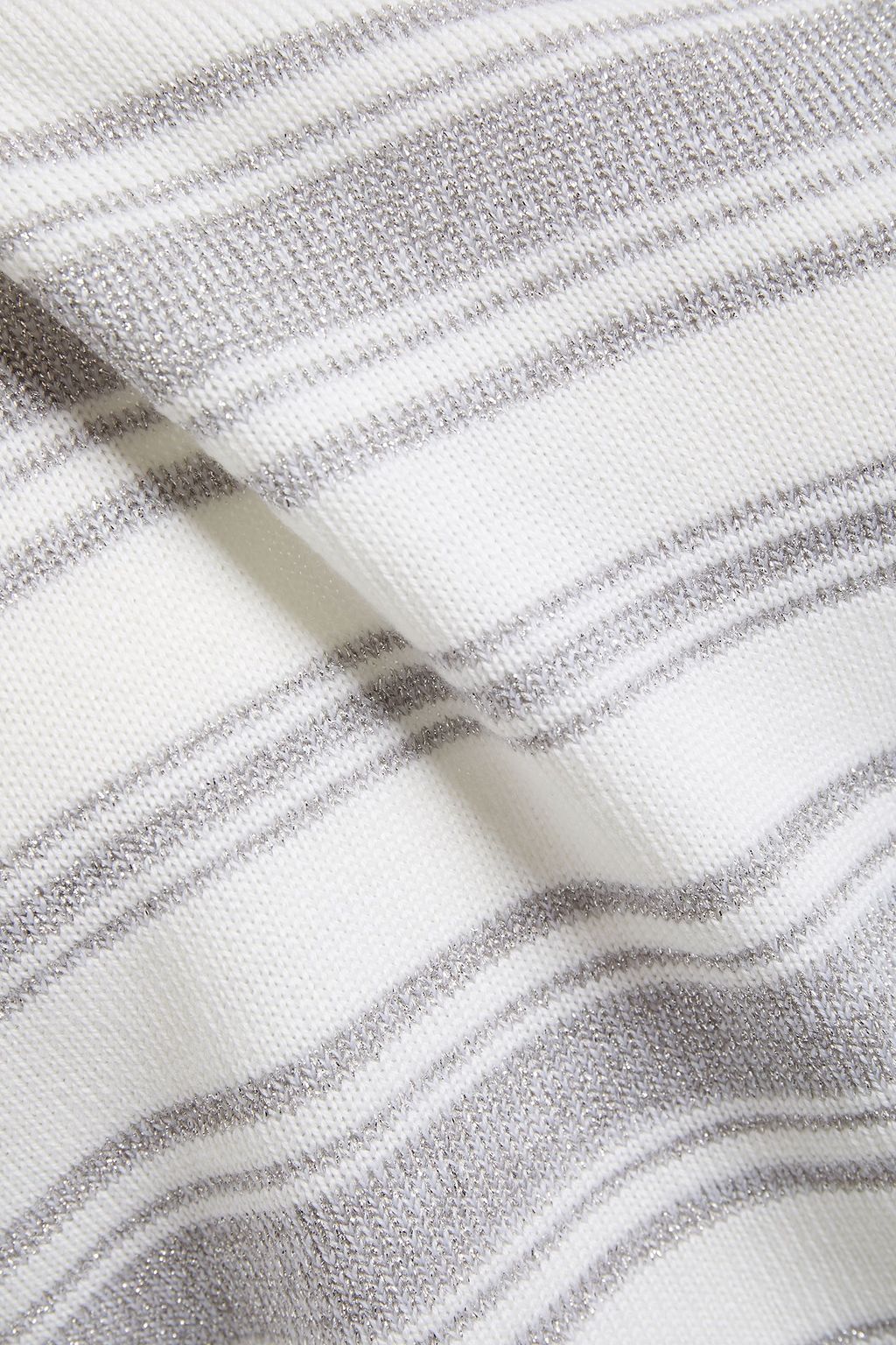 SHRIMPS Striped metallic merino wool-blend top