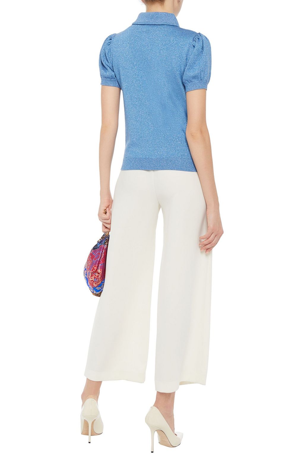 SHRIMPS Clement metallic merino wool-blend top