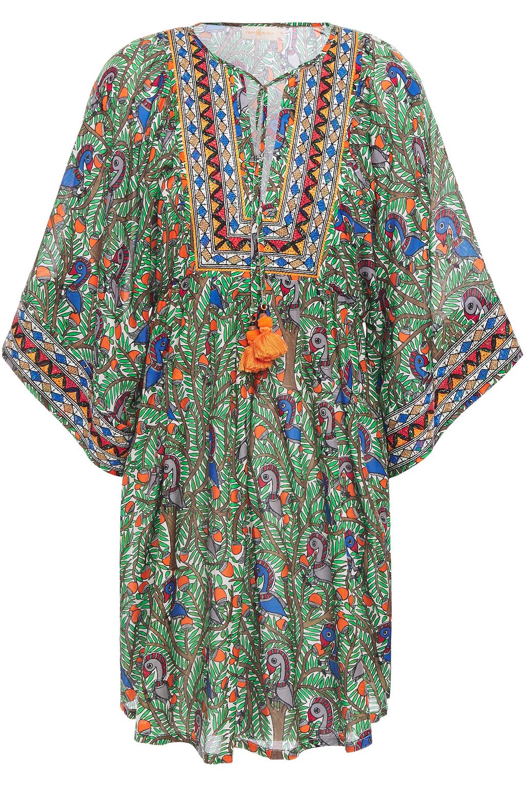 tory burch printed cotton silk dress