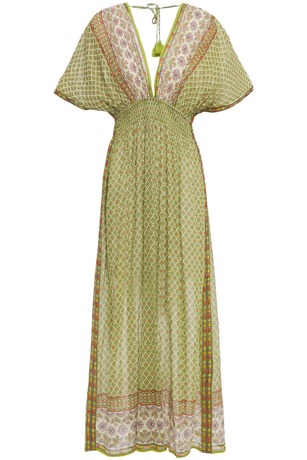 tory burch printed cotton maxi dress