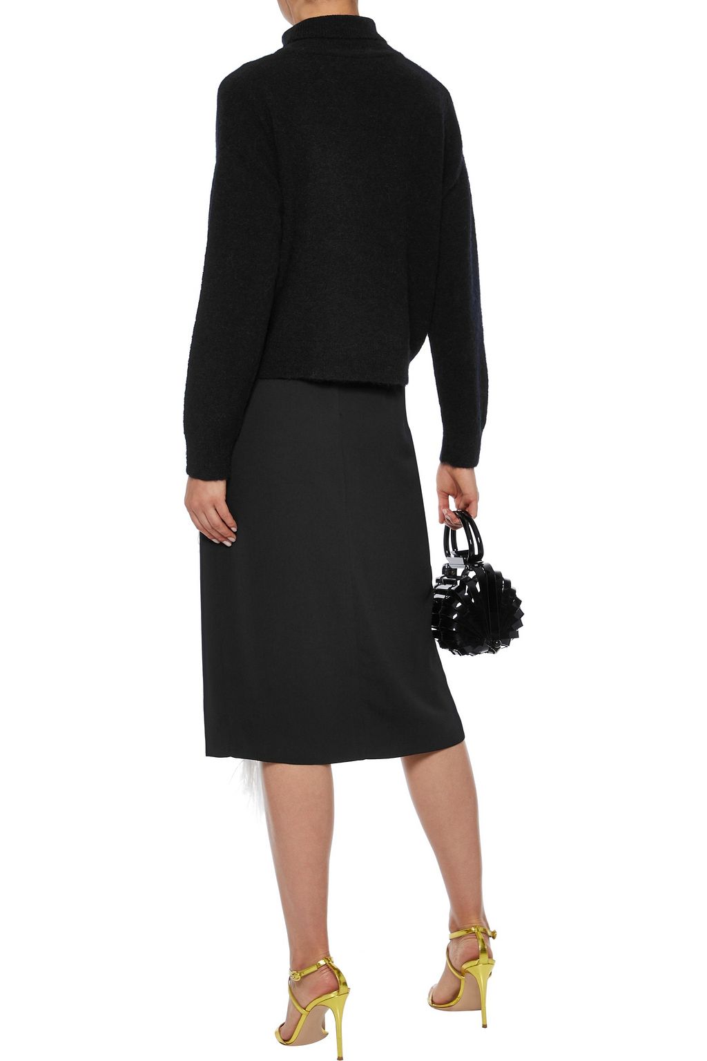 MICHELLE MASON Cutout knitted turtleneck sweater