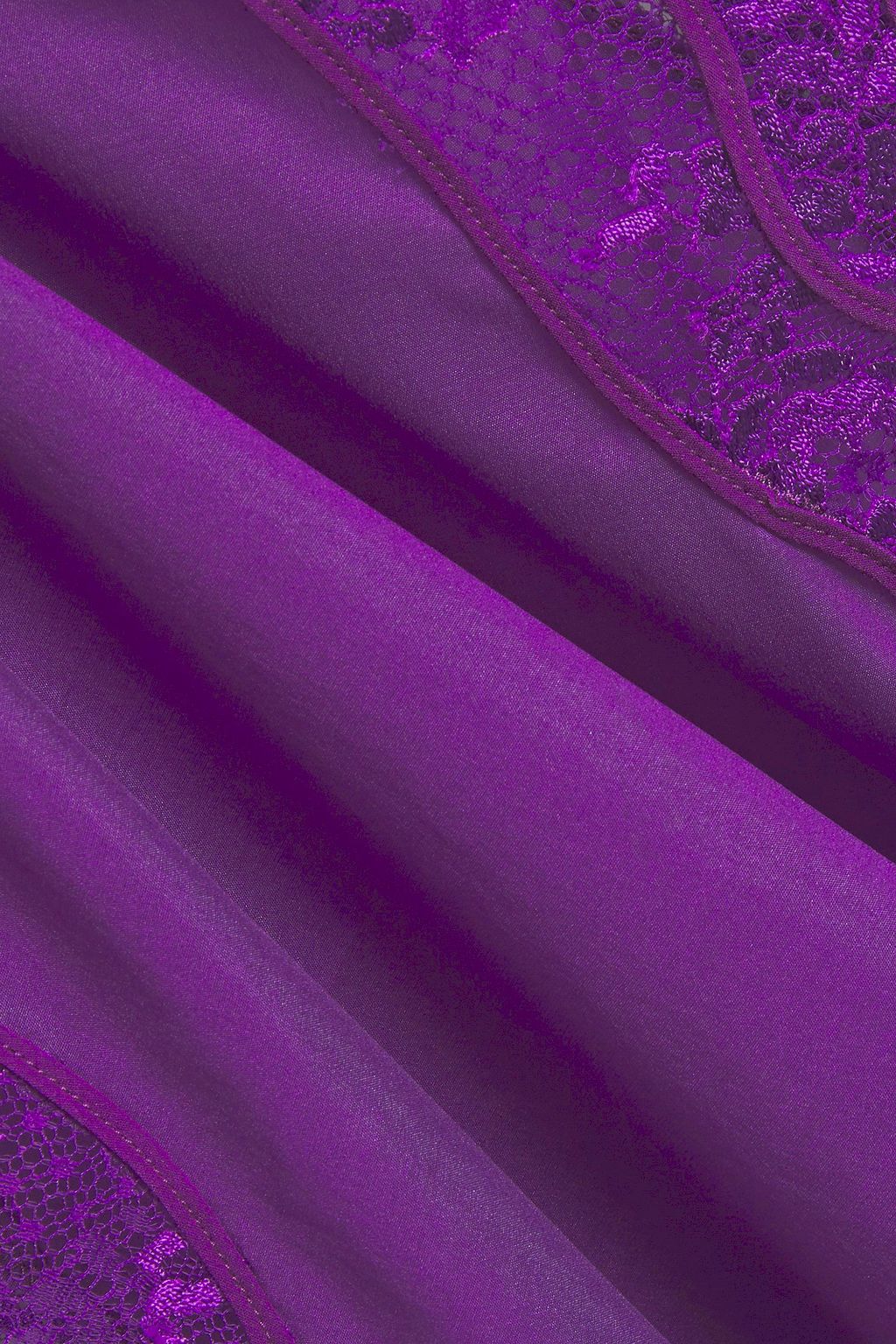 LA PERLA Lace-paneled silk-blend voile camisole