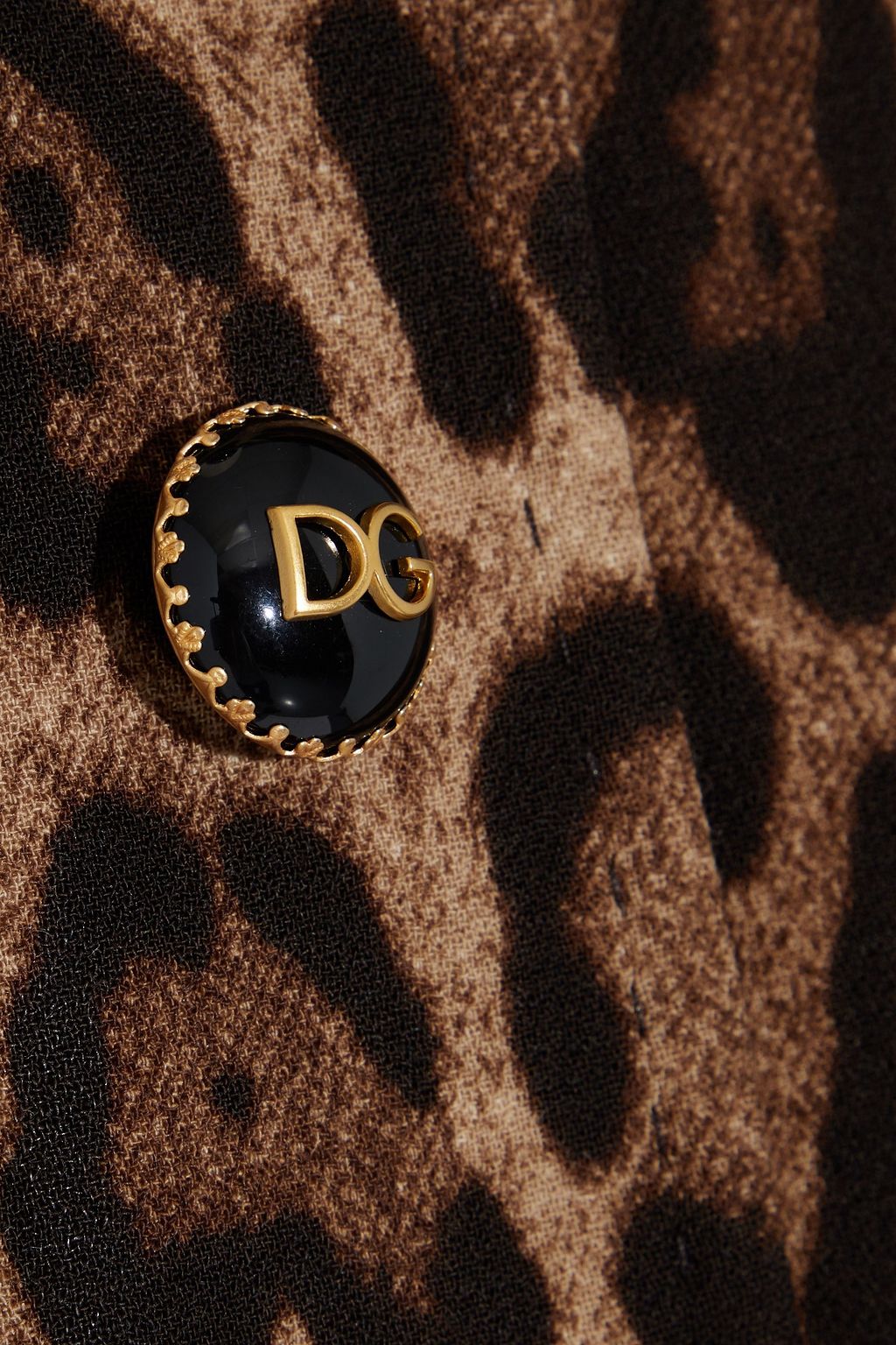 DOLCE&GABBANA Button-embellished leopard-print wool-crepe jacket