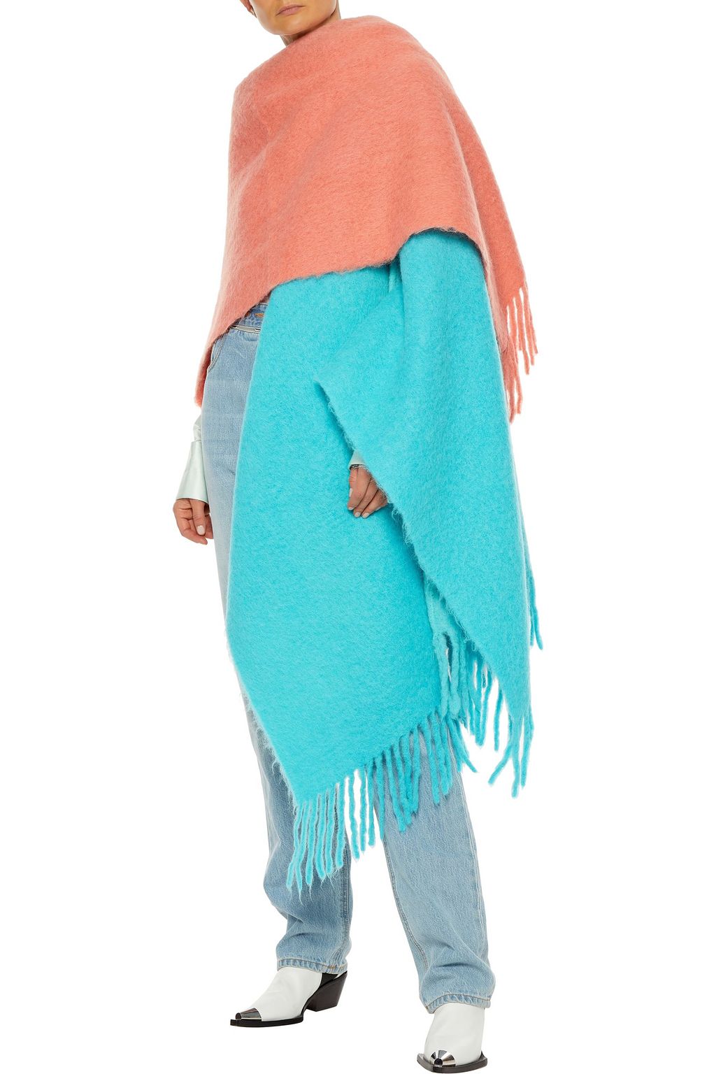 ACNE STUDIOS Kelow fringed dégradé brushed knitted wrap