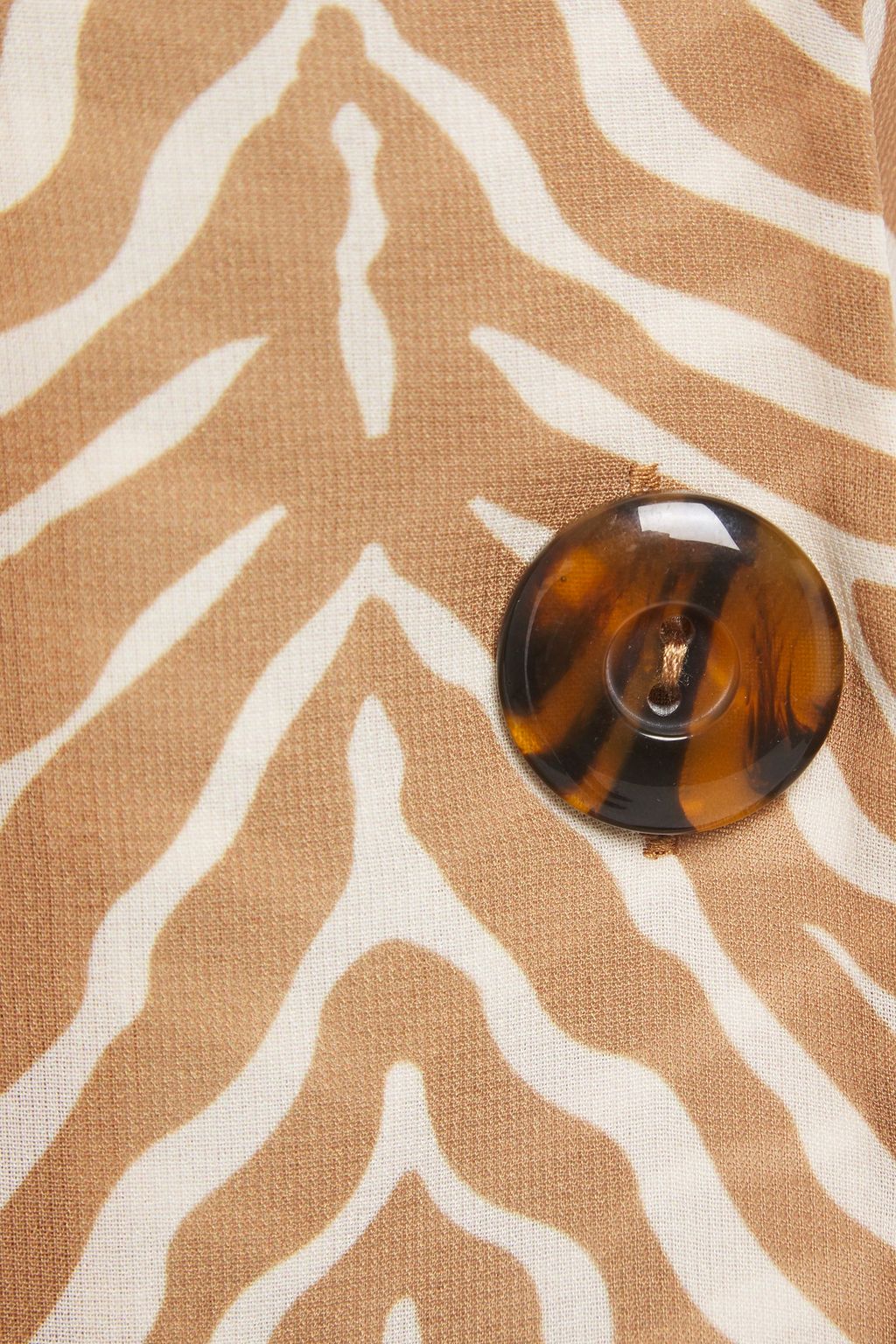 DE LA VALI Minnesota button-detailed tiger-print crepe de chine dress
