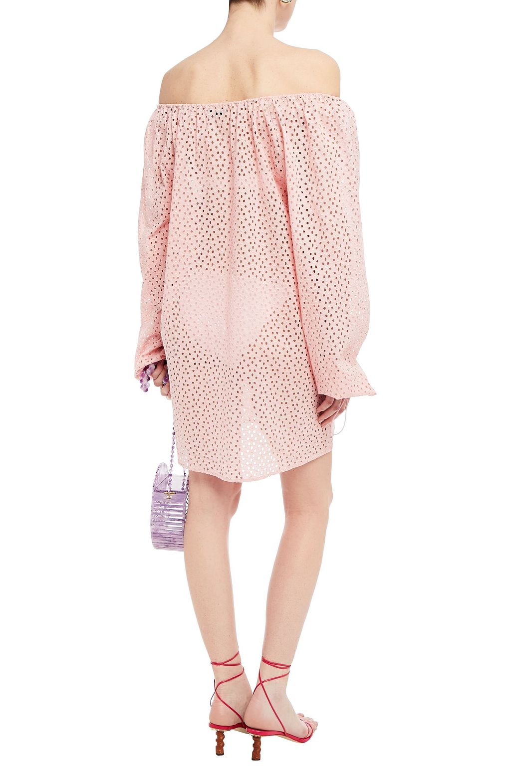MARYSIA Moab tie-detailed broderie anglaise cotton mini dress