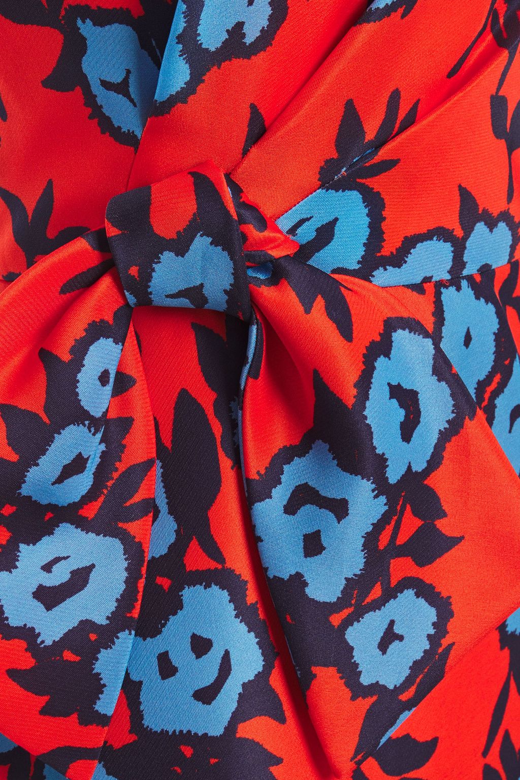 CAROLINA HERRERA Bow-embellished floral-print silk-satin dress