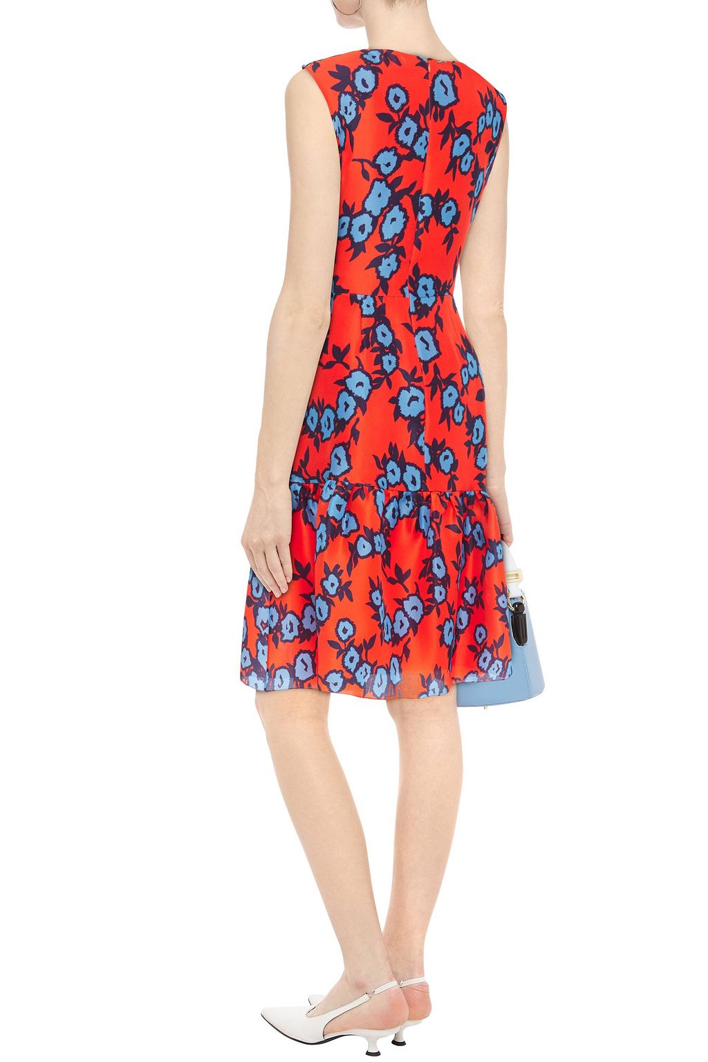 CAROLINA HERRERA Bow-embellished floral-print silk-satin dress