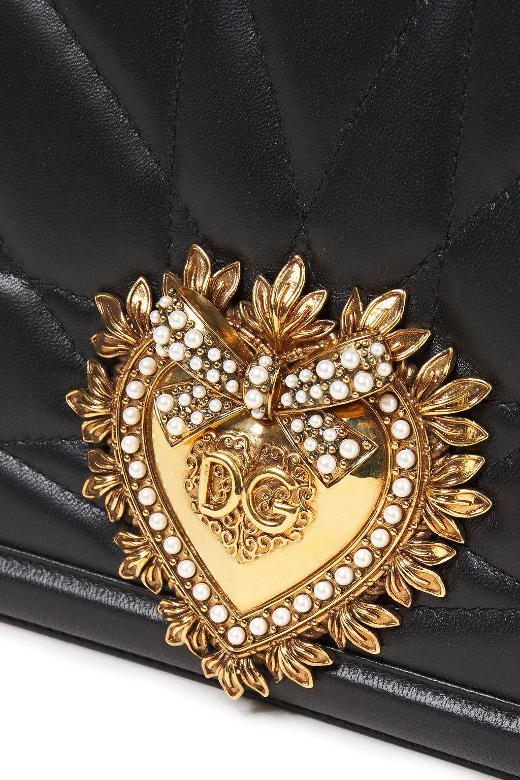 DOLCE&GABBANA Devotion embellished quilted leather shoulder bag