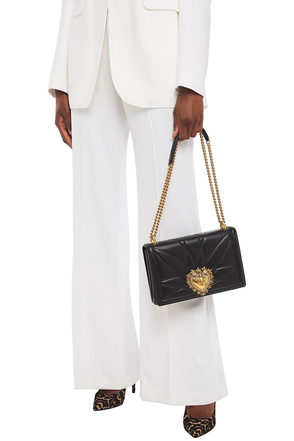 DOLCE&GABBANA Devotion embellished quilted leather shoulder bag