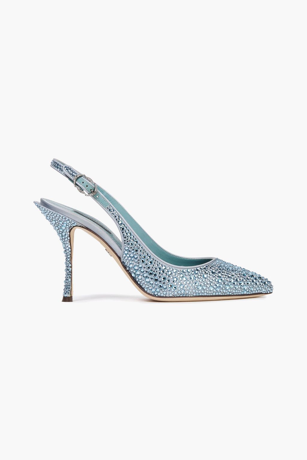 DOLCE & GABBANA Lori crystal-embellished satin slingback pumps | THE OUTNET