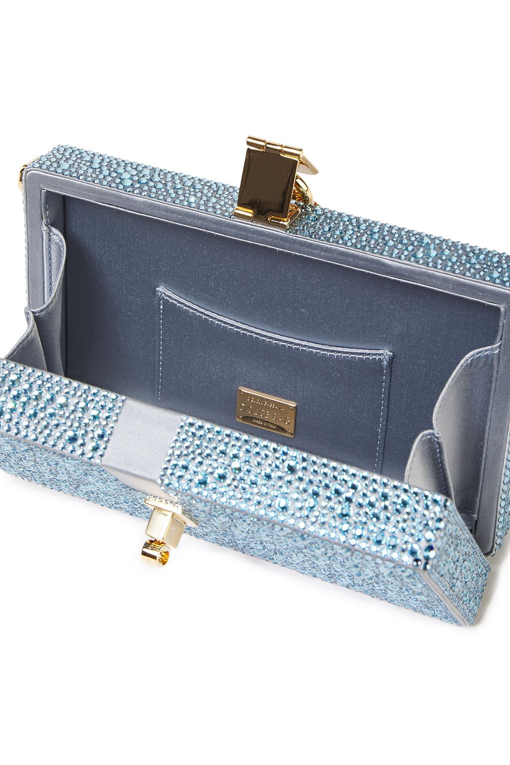 DOLCE&GABBANA Dolce crystal-embellished satin box clutch