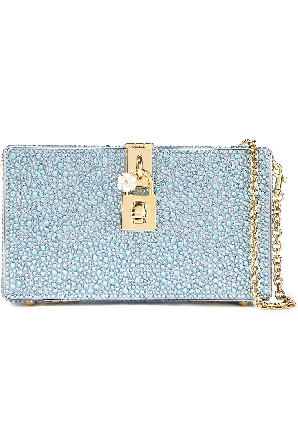 DOLCE&GABBANA Dolce crystal-embellished satin box clutch