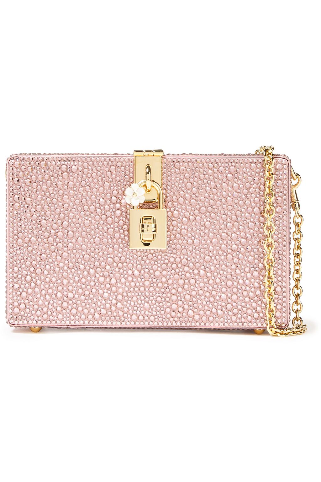 DOLCE&GABBANA Dolce crystal-embellished satin box clutch