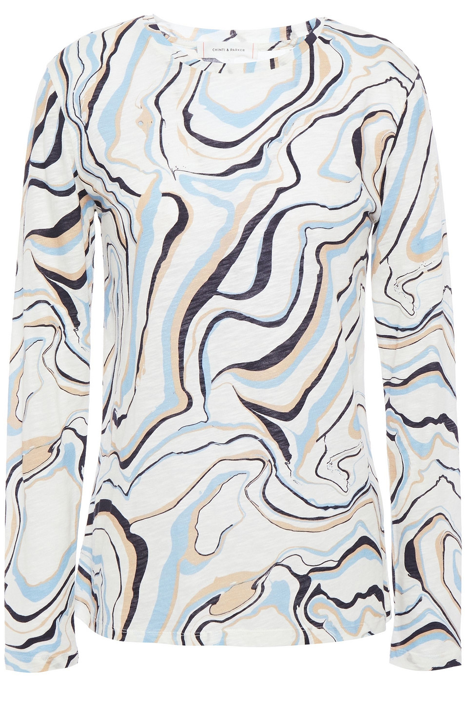 Chinti & Parker Woman Printed Slub Cotton-jersey Top Ivory Size XS