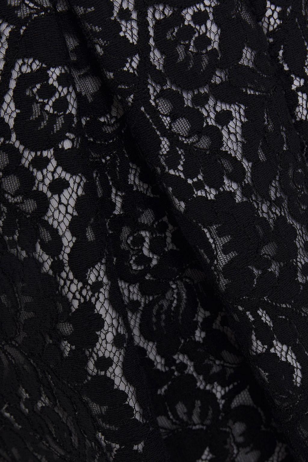 CAROLINA HERRERA Organza-paneled satin-twill and Leaver lace mini dress