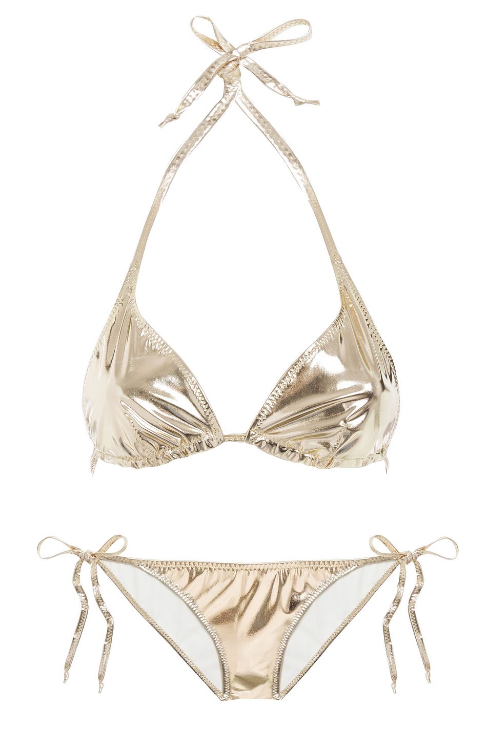 metallic triangle bikini