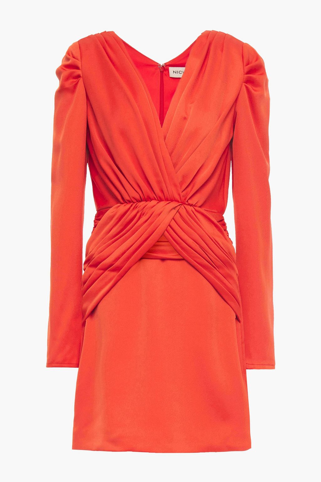 orange ruched dress