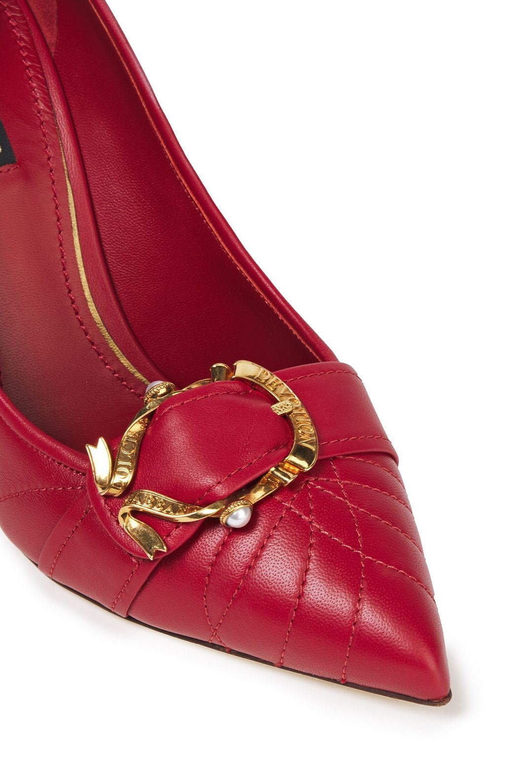 DOLCE&GABBANA Embellished quilted leather pumps
