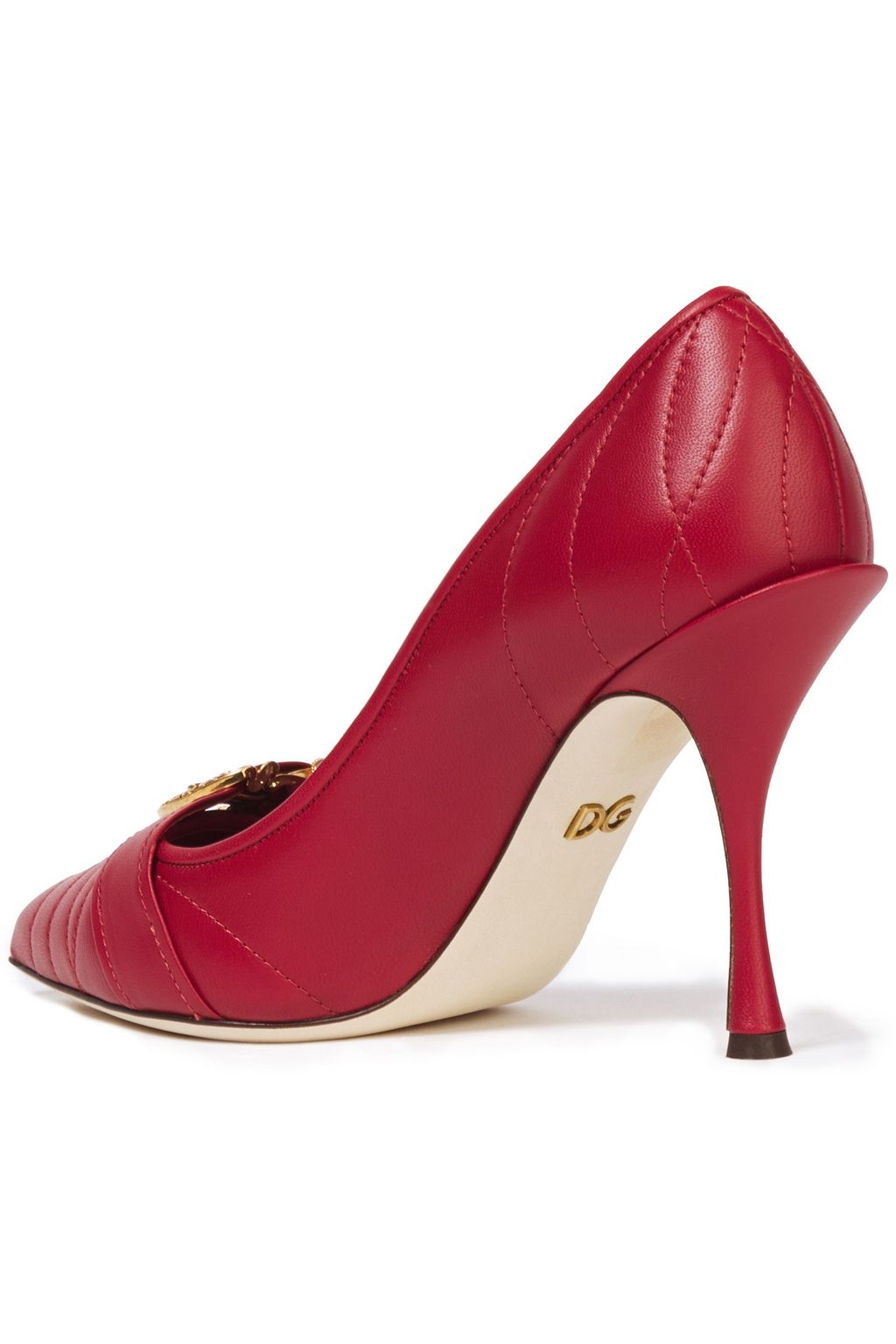 DOLCE&GABBANA Embellished quilted leather pumps