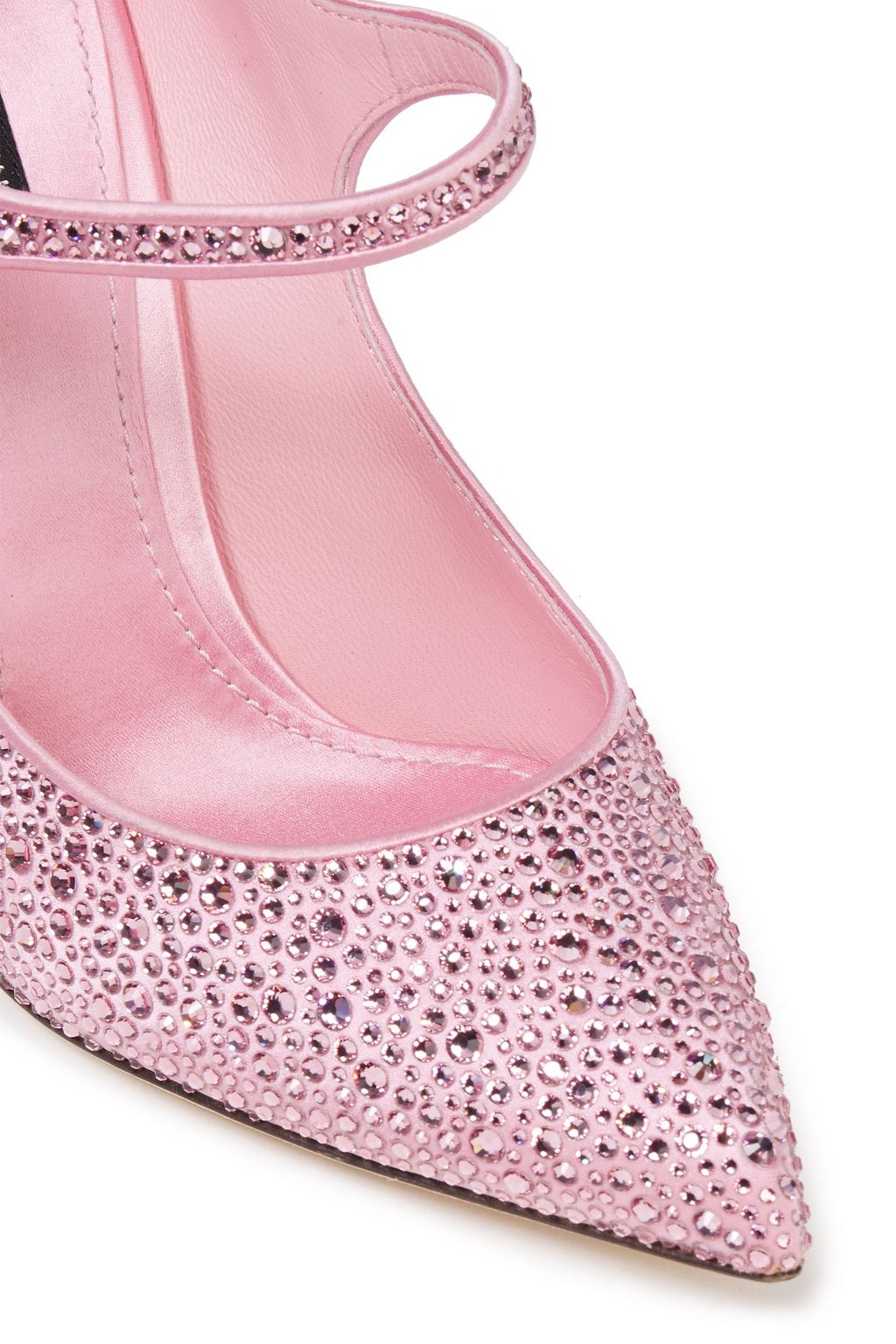 DOLCE&GABBANA Crystal-embellished satin Mary Jane pumps
