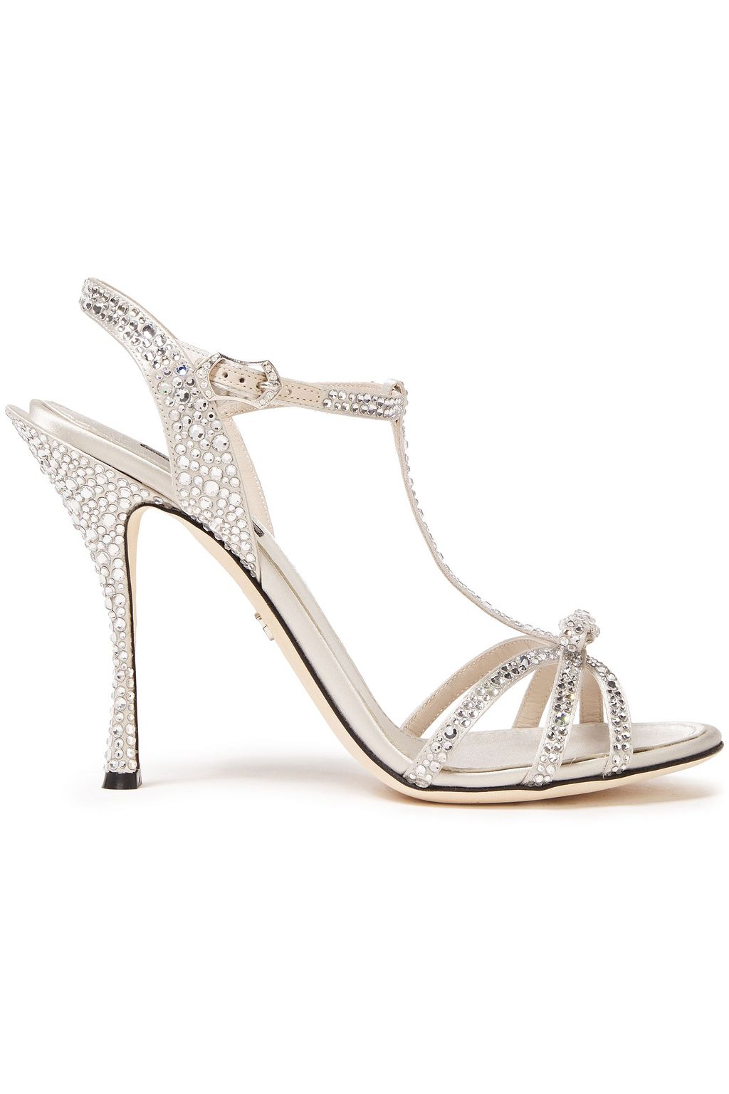 DOLCE & GABBANA Crystal-embellished satin sandals | THE OUTNET