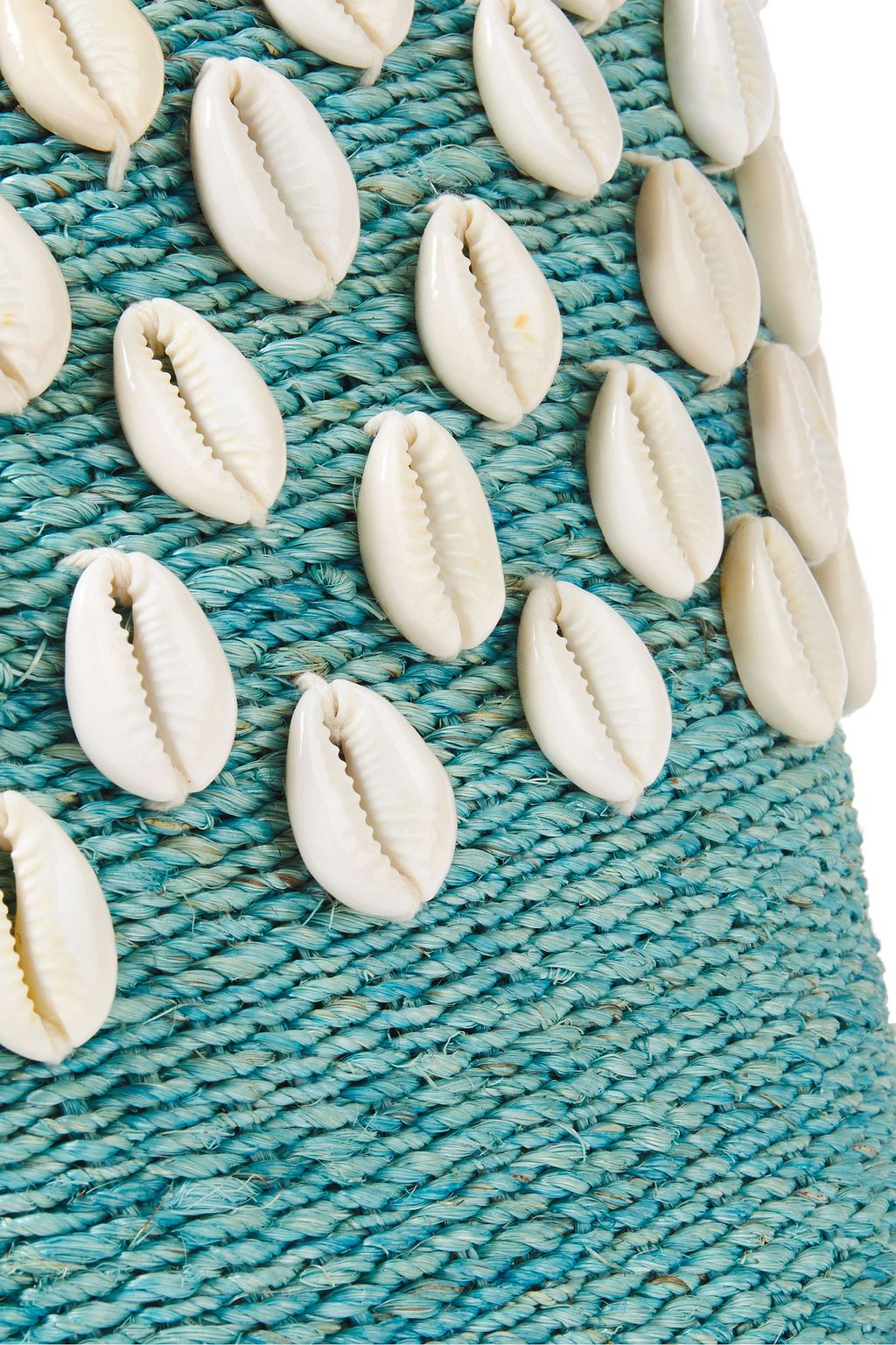 ARANÁZ Kaia embellished hemp-blend and wicker bucket bag