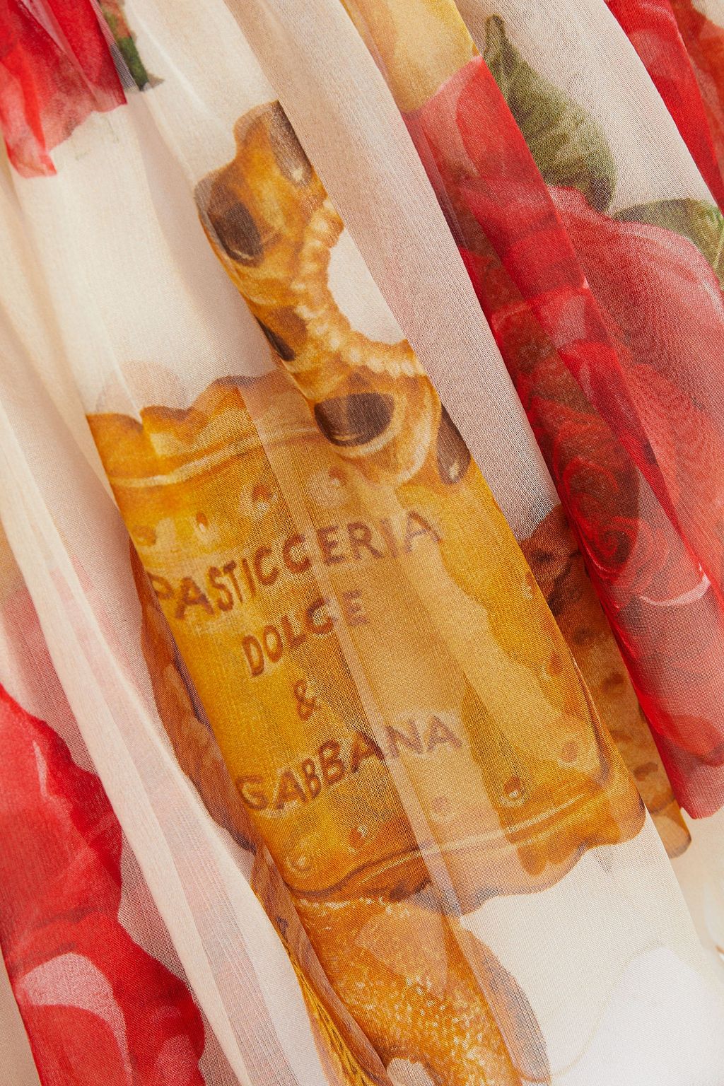 DOLCE&GABBANA Off-the-shoulder shirred floral-print silk-chiffon peplum blouse
