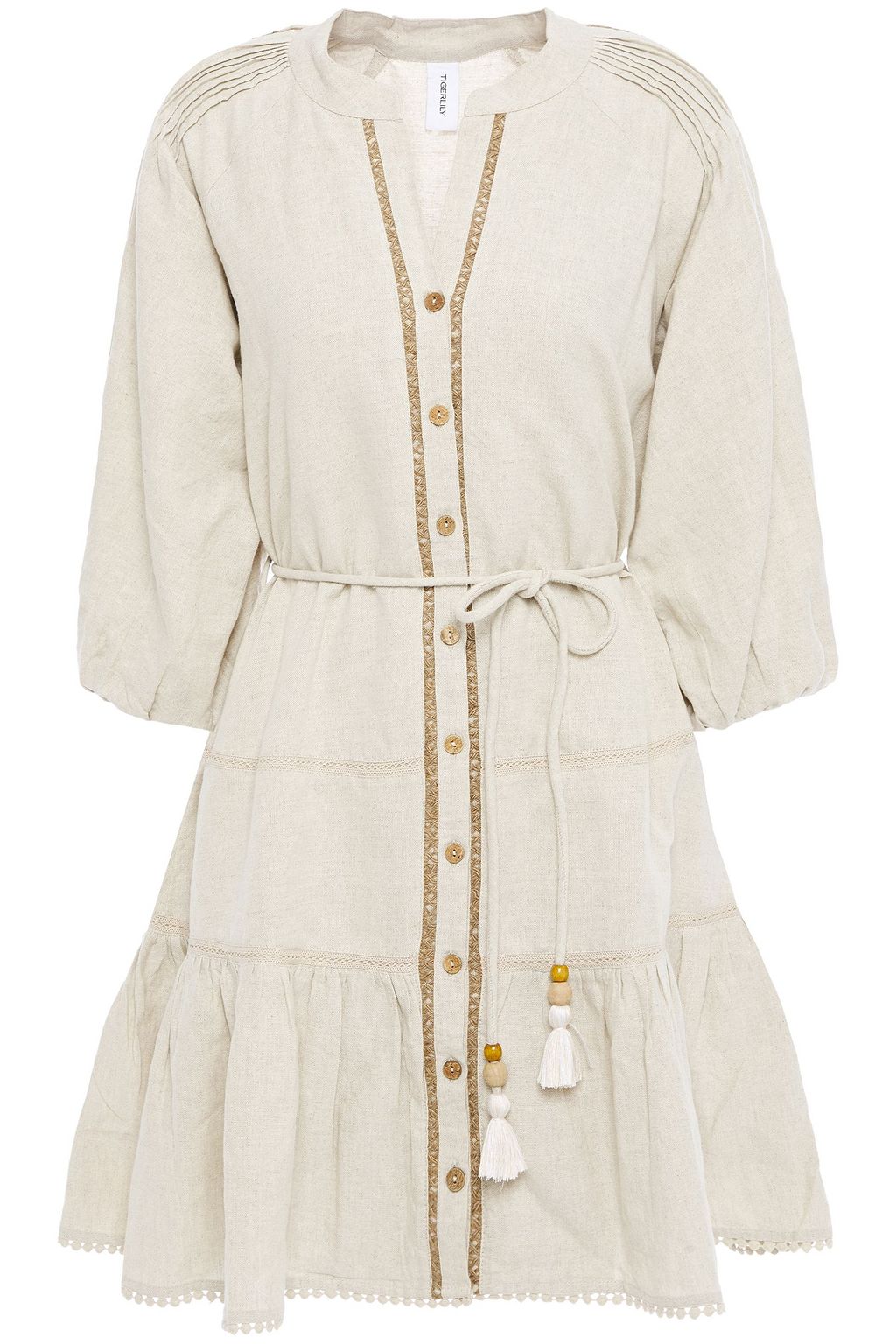 linen blend mini dress