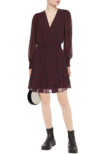 michael michael kors high low faux wrap dress