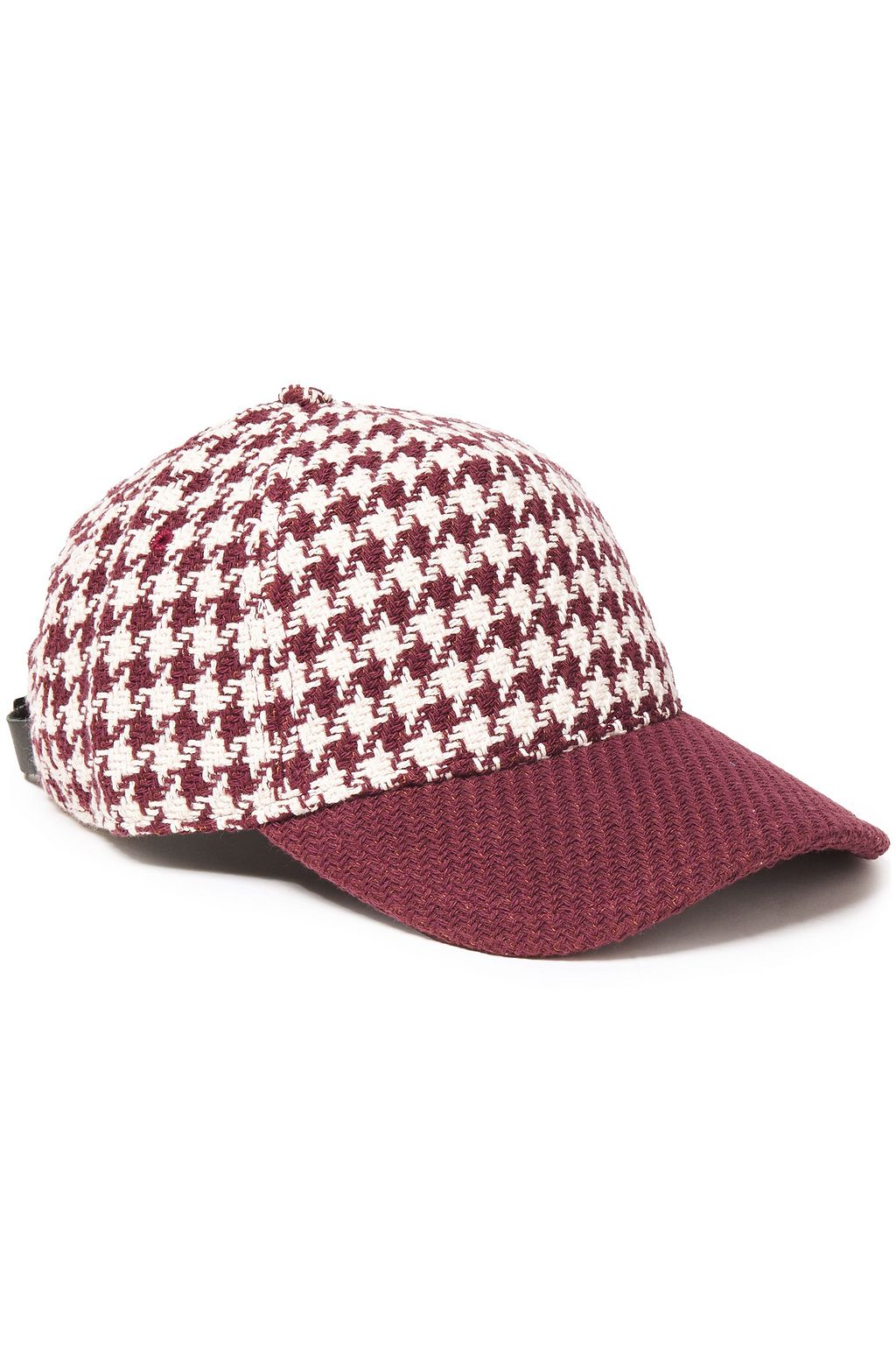 burgundy leather cap