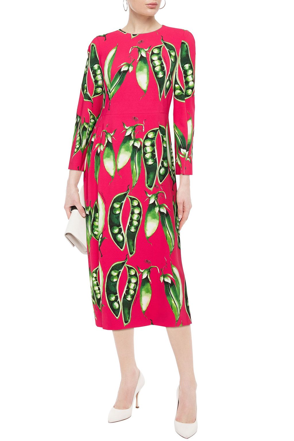 DOLCE&GABBANA Printed stretch-crepe midi dress