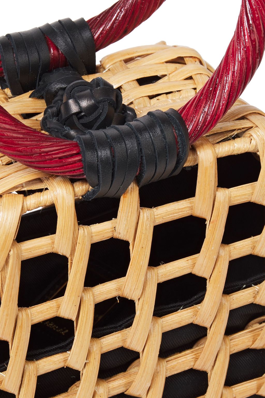 ARANÁZ Here leather-trimmed wicker tote