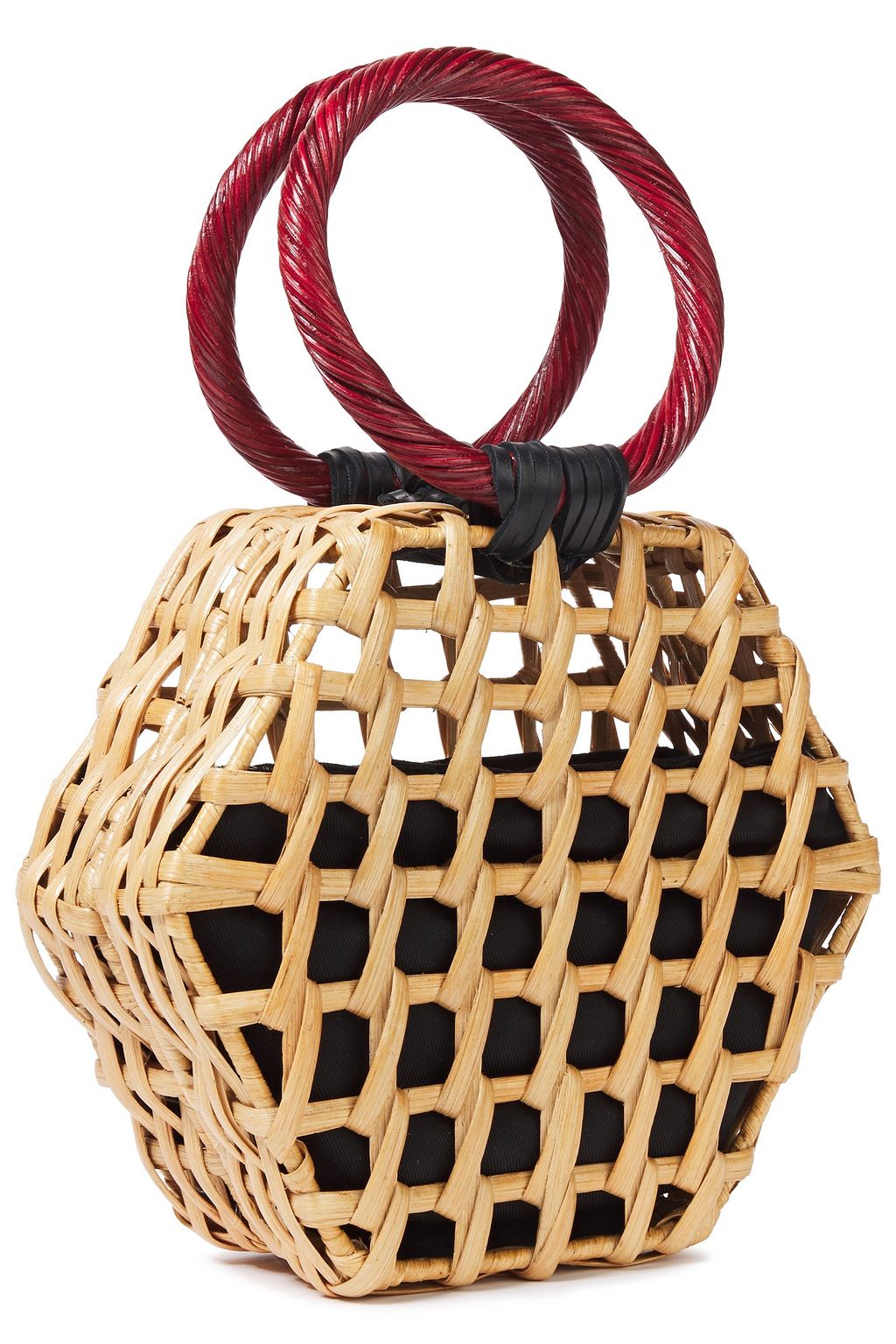 ARANÁZ Here leather-trimmed wicker tote