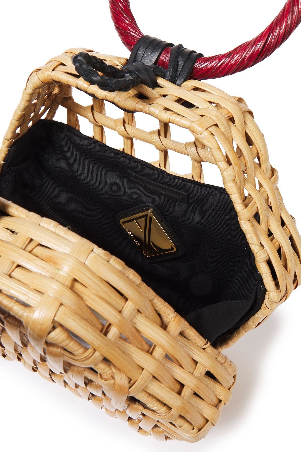 ARANÁZ Here leather-trimmed wicker tote
