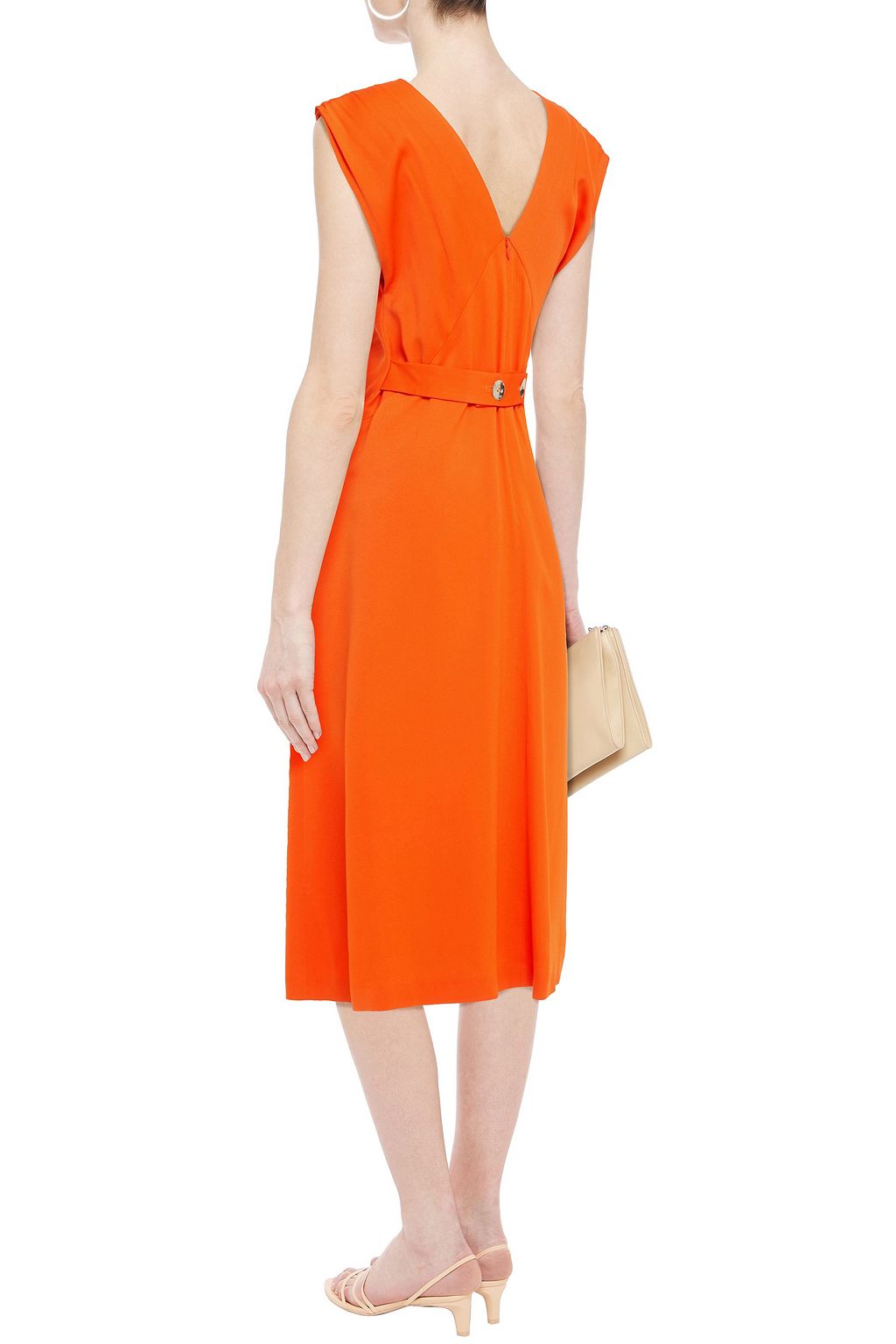 JOSEPH Sienna button-detailed cady midi dress